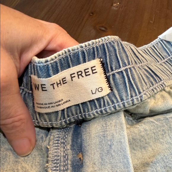 Free People Light Blue Button-Up High Waist Shorts - Picture 4 of 6